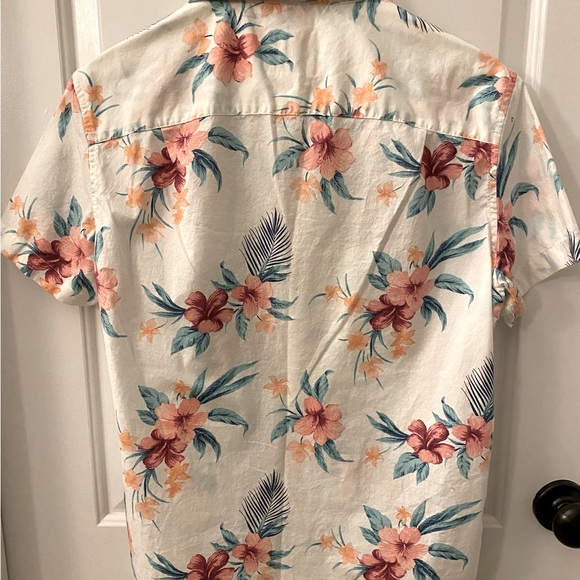 American Eagle Men’s Short-sleeved Floral Print Button Down Shirt Size Small - Picture 4 of 6